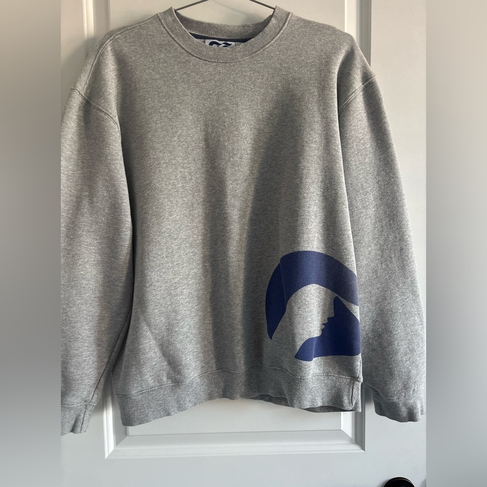 Prince Gray Crewneck Sweater with Blue Accent